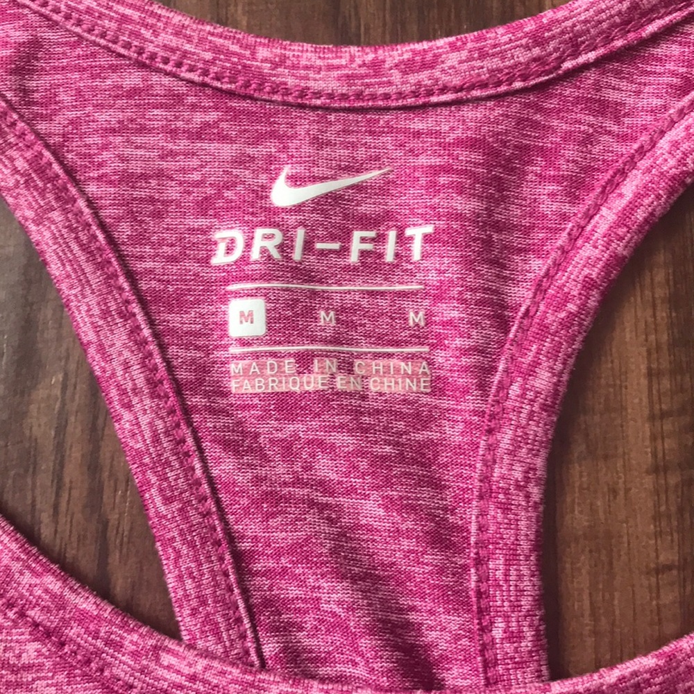 Pink Heathered Nike Razorback Tank Top - Picture 3 of 6